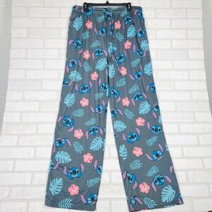 Disney Stitch Tropical Hibiscus Pajama Pants Gray XXL Womens Lounge Bottoms